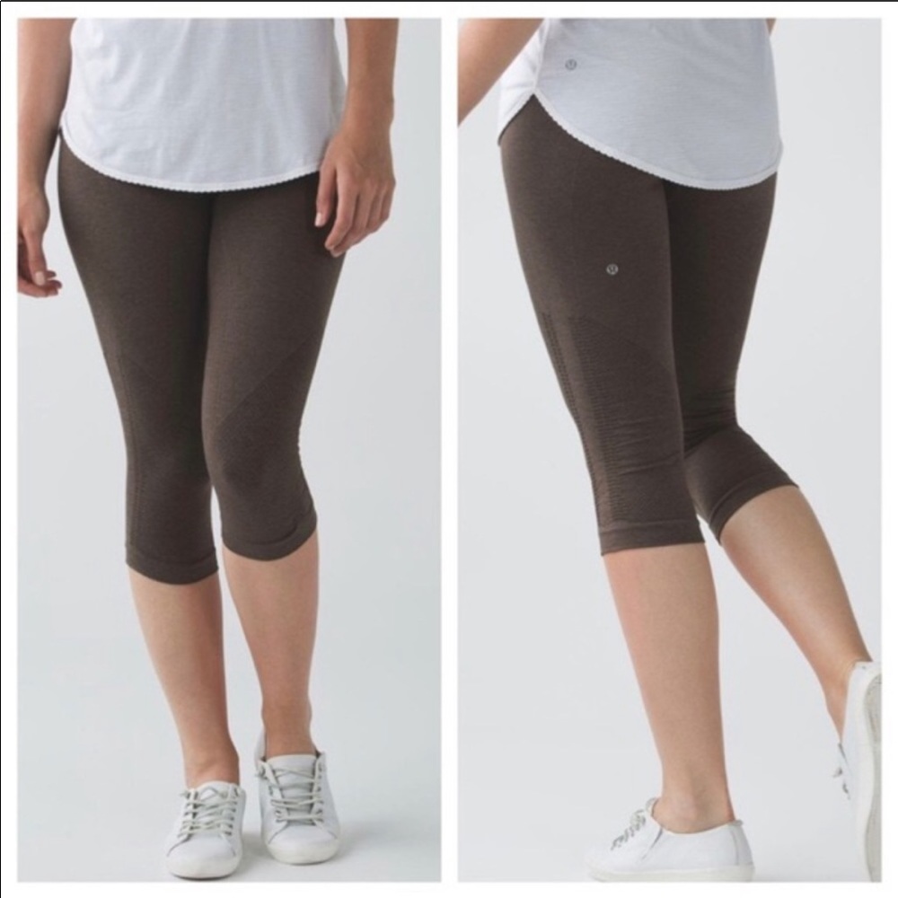 Brown lululemon cropped leggings